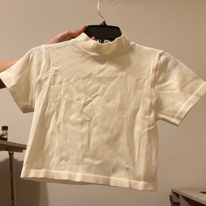 Cropped High Neck Tee